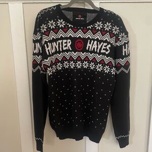 VTG HUNTER HAYES Black and White Christmas Sweater